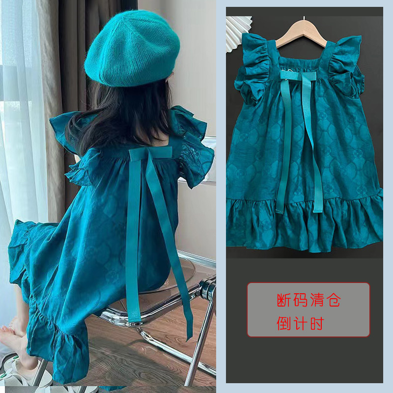 西尤韩版童装2023夏季新款女童连衣裙花苞裙灯笼裙无袖公主连衣裙