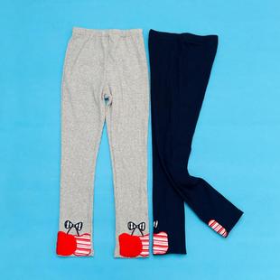 日单~ 一眼喜欢 板板正正 女中大童儿童春秋季纯色坑条打底裤子