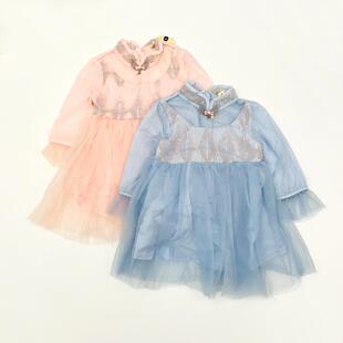 福利 日常软糯轻盈古风纱裙 女童春秋复古长袖连衣裙公主网纱裙子