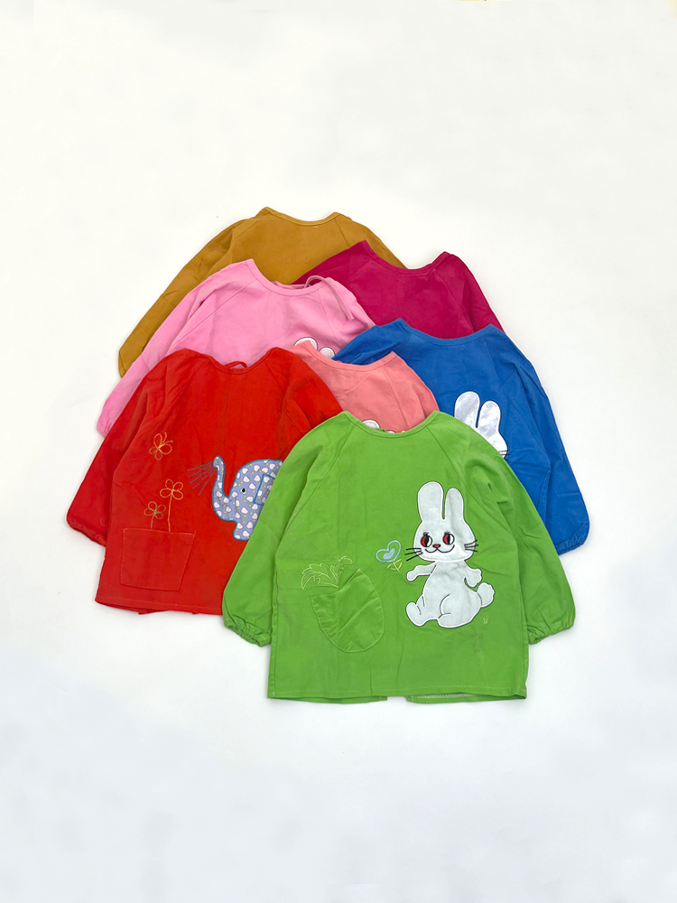 灯芯绒防水罩衣护衣可可爱爱儿童