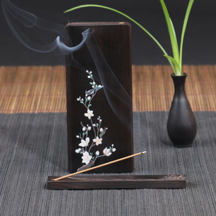 喜上眉梢便携香盒檀香木质旅行随身线香炉香薰茶室内摆件器具