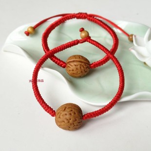 野生桃核手串桃木红绳手链脚链成人婴儿童宝男女款 桃核雕刻本命年