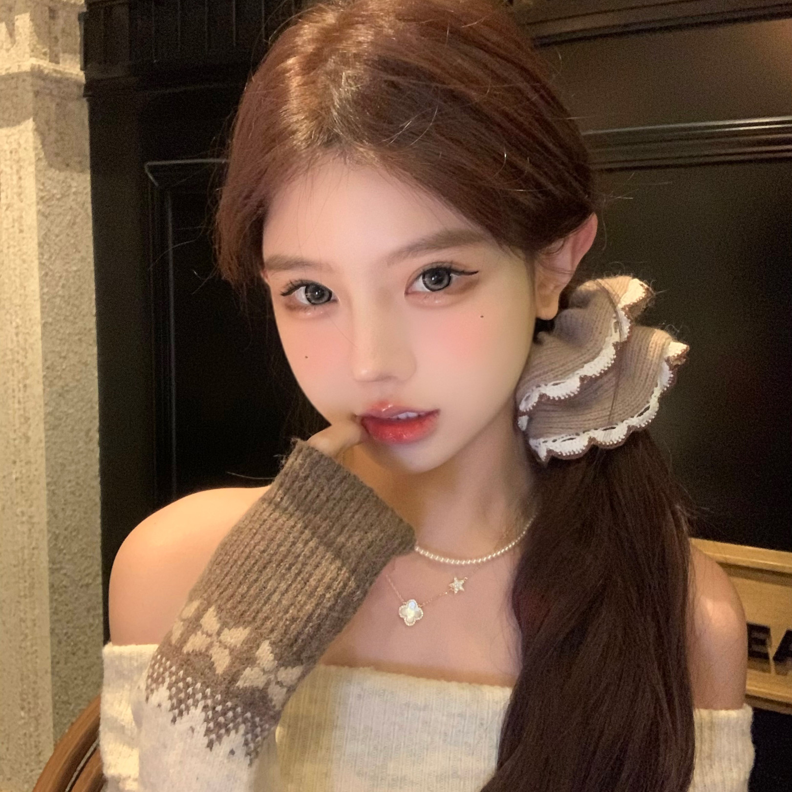 冬日安恋曲针织毛线大肠发圈