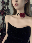 扮配饰品 暗夜红玫瑰荆棘choker脖子颈链项圈女万圣节装 蜜桃茶
