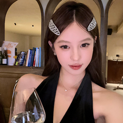 赫本小姐重工闪钻水滴bb夹