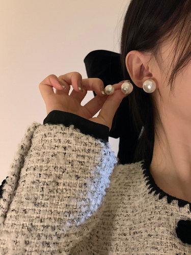 peachtea韩风富家千金珍珠耳环