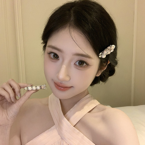 甜心小香闪钻珍珠蝴蝶结发夹