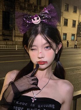 peachtea紫色蝴蝶结发箍