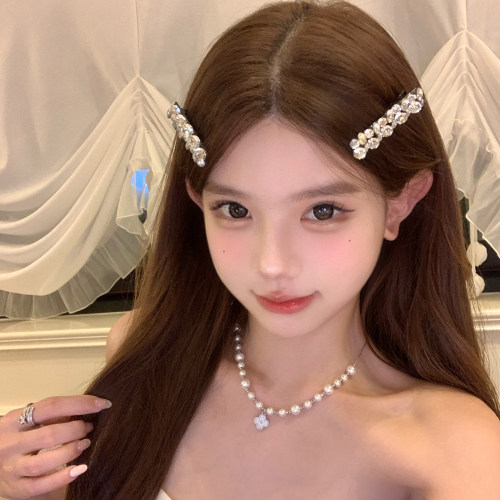 温婉可莉双排水滴满钻发夹女