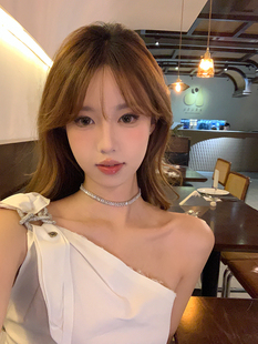 闪锆choker颈带项链高级感辣妹脖颈链配饰 巴黎小夜曲 蜜桃茶