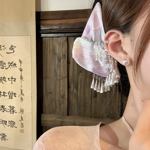 莫离花烟新中式银铃流苏抓夹