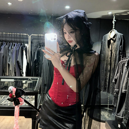 魔女出逃万圣节蝴蝶网纱披风斗篷