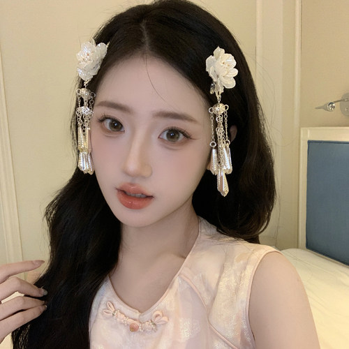 暗香疏影花朵银铃流苏发夹