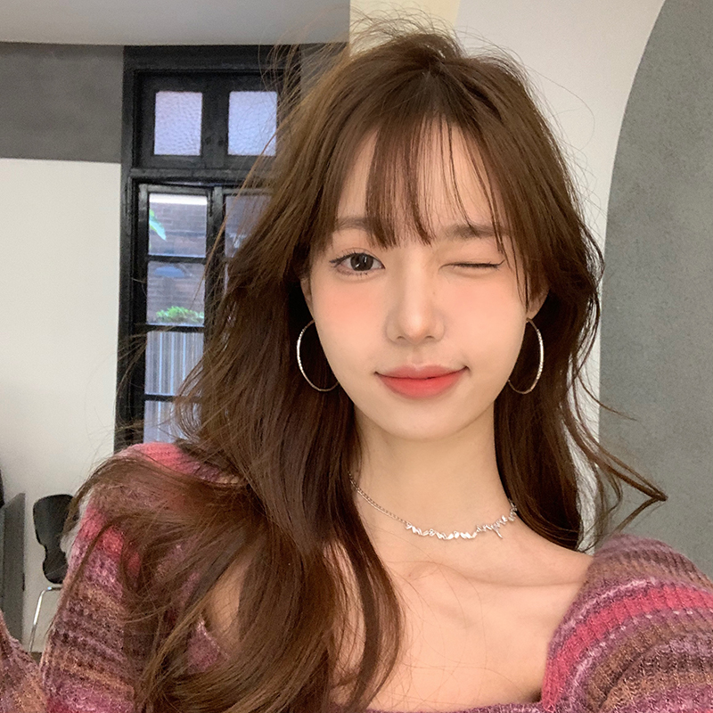 甜心蜜桃茶大气圆圈耳环