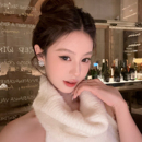 闪锆圣诞雪花珍珠耳钉超好看独特漂亮耳饰女 冬日来信 蜜桃茶