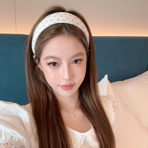 清纯小花温柔碎花宽边发箍