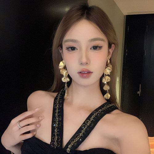 peachtea晚宴千金花朵流苏耳环