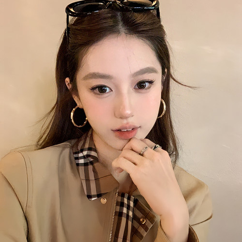 peachtea高级感金色耳圈