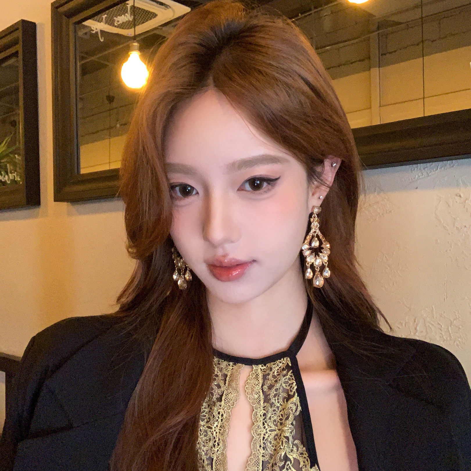 【蜜桃茶】缪系千金 巴洛克金色闪钻流苏耳环女大气礼服夸张耳饰,饰品/流行首饰/时尚饰品新,耳环,淘宝优惠券,粉丝福利购,淘宝优惠卷