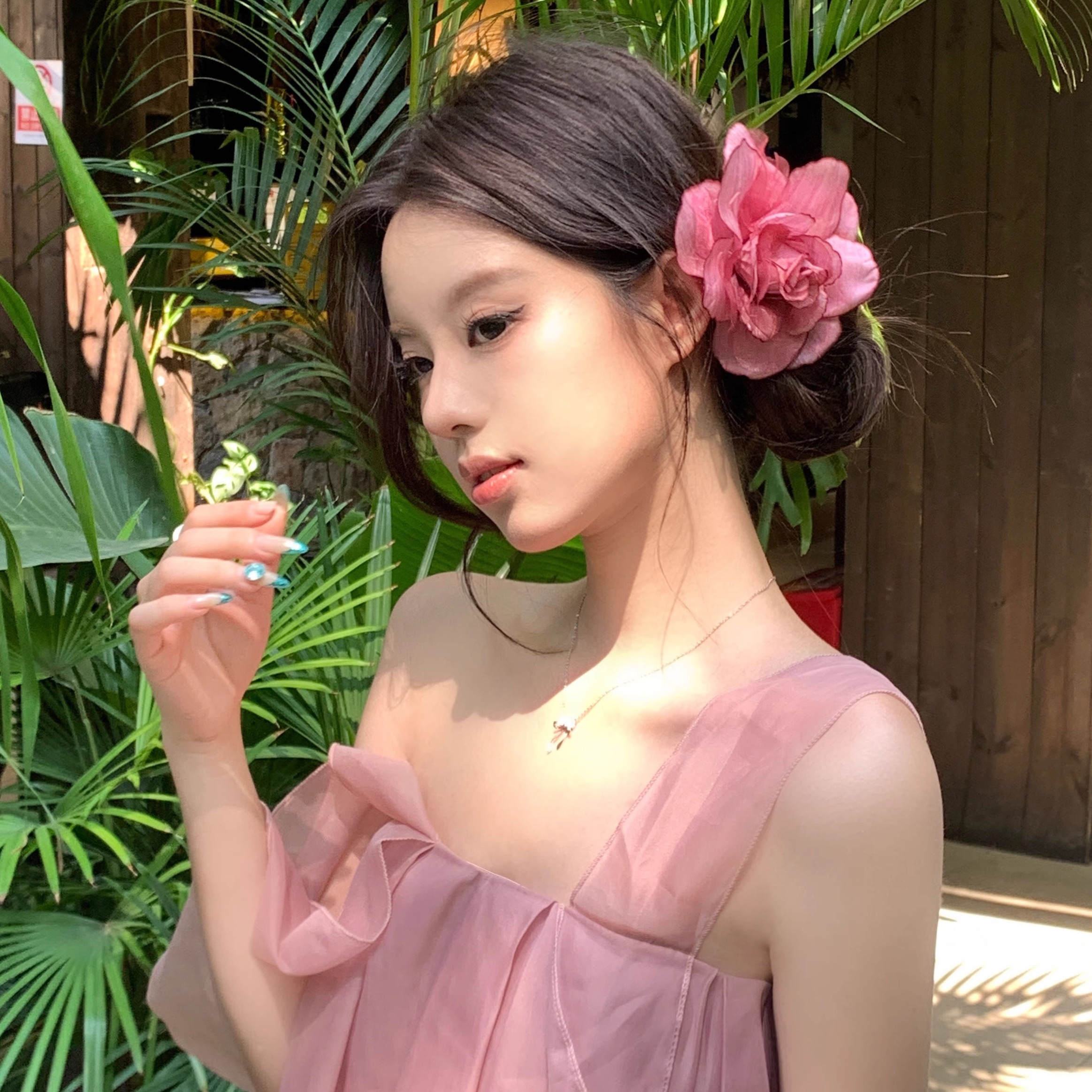 玫瑰日记花朵一字夹发夹头花
