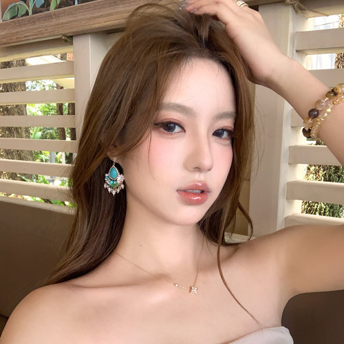 春日絮语蓝松石流苏耳环女