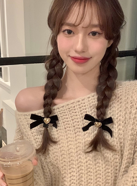 小香风气质女孩蝴蝶结发绳