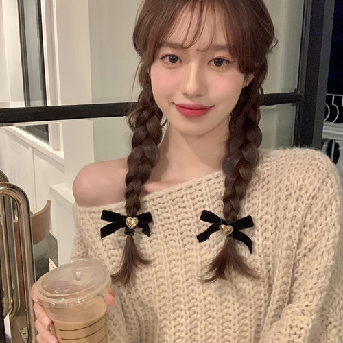 小香风气质女孩蝴蝶结发绳