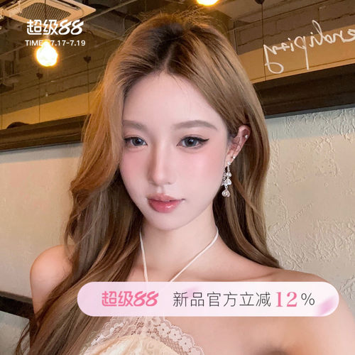 优雅美学闪钻流苏后挂式耳环