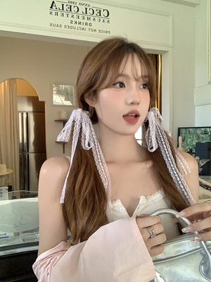 peachtea纯欲白色蕾丝发带