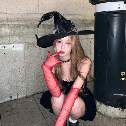 万圣节cos女巫魔法帽子装扮头饰