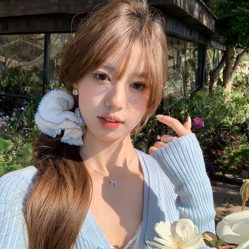 海盐茉莉温柔双层花边发圈