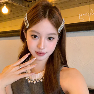 【蜜桃茶】轻奢千金风超闪满钻侧边bb夹女精致高颜值刘海发夹发卡