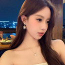 氛围感爆闪锆石精致雪花耳环女圣诞耳钉耳饰 冬日初雪 蜜桃茶