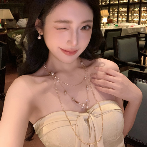 伯爵千金法式珍珠多层叠戴项链