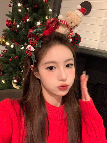 peachtea毛绒小熊发箍