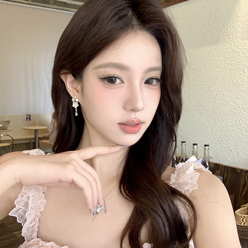 【蜜桃茶】花期来信 法式闪锆花朵流苏耳环女高级感温柔气质耳饰,饰品/流行首饰/时尚饰品新,耳环,淘宝优惠券,粉丝福利购,淘宝优惠卷