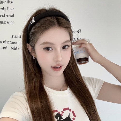 韩女精髓缎面蝴蝶结高颅顶发箍