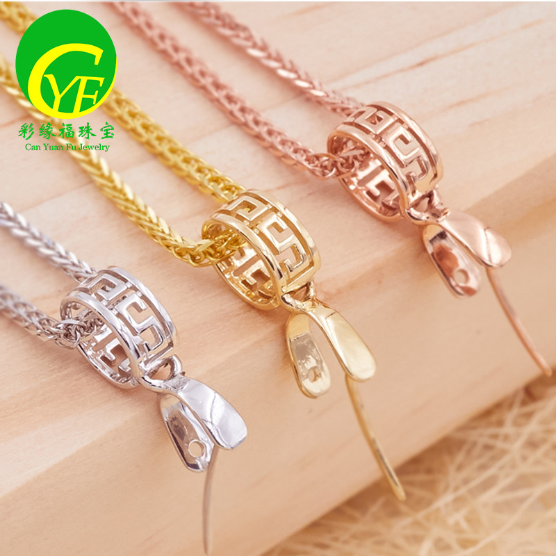 18k gold Buckle Hollow Palisade Clip Jade Buckle Emerald Simplicity Su Jin Buddha Gong Ruyi Clipin the Accessories/Fashion Jewelry,  DIY Fitting , Buckle  category - from Buy2taobao.com to provide professional Taobao agent buy service