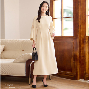 长袖连衣裙子女装气质显瘦中长裙子早春秋季婚宴会小礼服裙88692