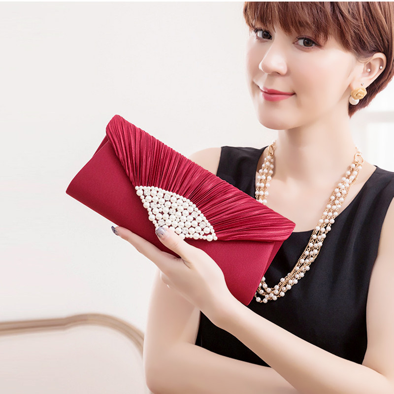 新款旗袍手拿包百搭女士婚庆晚宴会潮手提单肩斜挎链条小包包5563