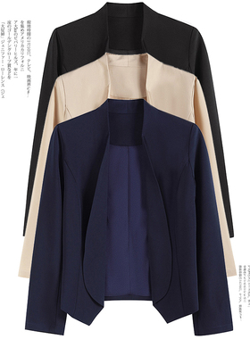 超短款小外套开衫外搭女士早秋季百搭西装春冬装薄坎肩披肩88361