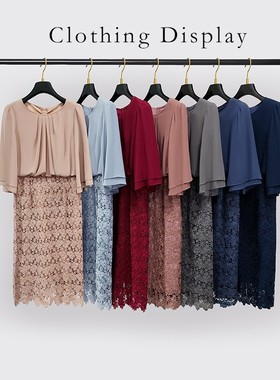 气质雪纺连衣裙子女士夏季蕾丝拼接显瘦长裙春秋天小礼服裙88538