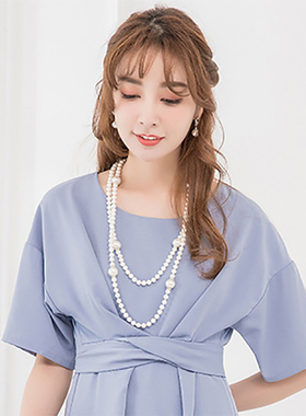 百搭女士旗袍多层短款珍珠项链