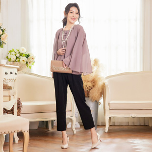 裤 雪纺两件套装 子女夏季 时尚 88552 新款 上衣春秋天气质哈伦裤 韩版