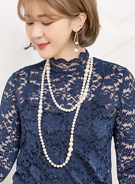 女士旗袍复古长款多层珍珠项链