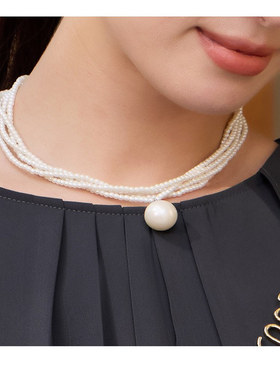 2025新款夏季多层珍珠项链短款四层锁骨链颈链女士法式毛衣链L098