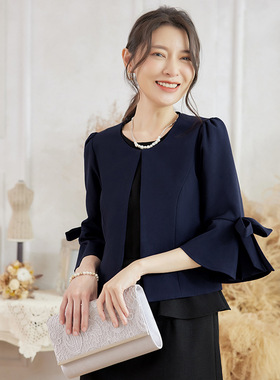 新款简约小外套短款开衫上衣女装春秋季旗袍外搭小西装披肩88551