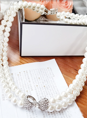 小香风旗袍法式装饰品珍珠项链