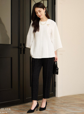 新款两件套装裤子女士衬衫上衣搭配九分裤子春秋季时尚套装88699