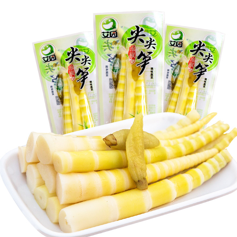 艾园尖尖笋泡椒味脆笋开袋即食微辣下饭独立小包装休闲零食5斤